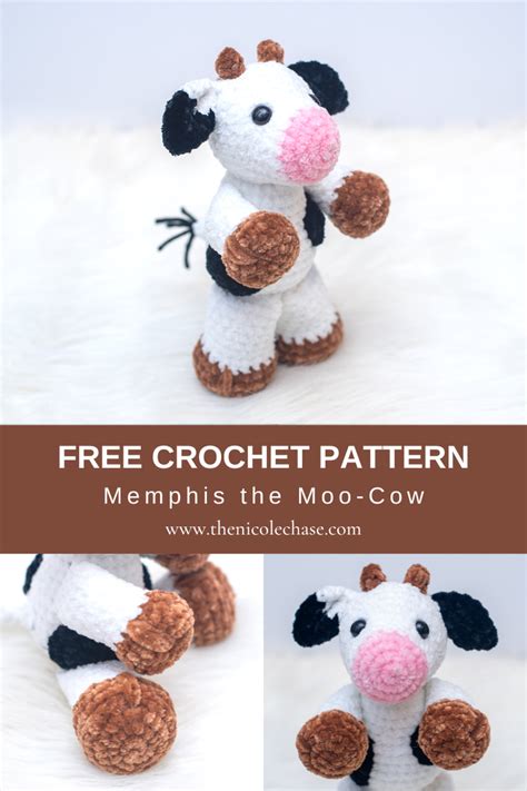 Memphis The Moo Cow Free Crochet Pattern Nicole Chase Free Crochet