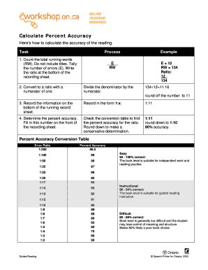 Fillable Online Calculate Percent Accuracy Fax Email Print Pdffiller