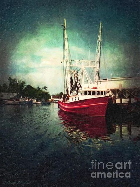 Bayou La Batre - one of a pair of digital paintings of the shrimp boats ...