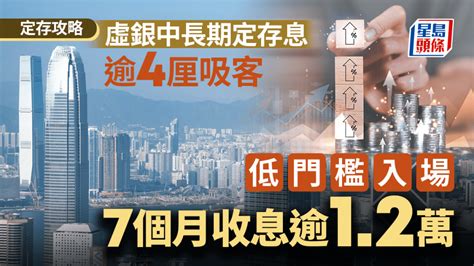 定存攻略｜虛銀中長期定存息逾4厘吸客 低門檻入場 7個月收息逾12萬