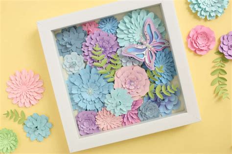 Layered Paper Flower Shadow Box Sweet Red Poppy