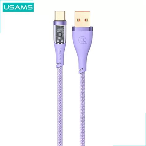 Cabo Carregador 1 2m Para Samsung Usb Tipo C Usams Cor Roxo