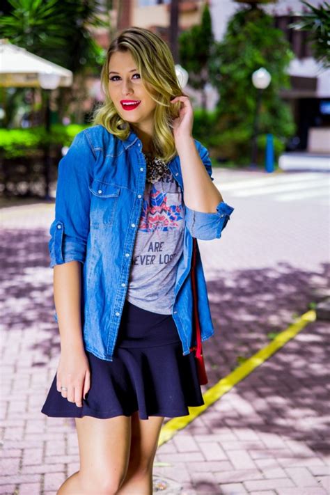 Look Do Dia Camisa Jeans Alpargata Glitter Niina Secrets