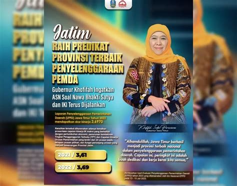 Jatim Raih Predikat Provinsi Terbaik Penyelenggaraan Pemda Gubernur