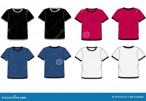 Blank White T Shirt Template Vector And T Shirt Mock Up Design Stock