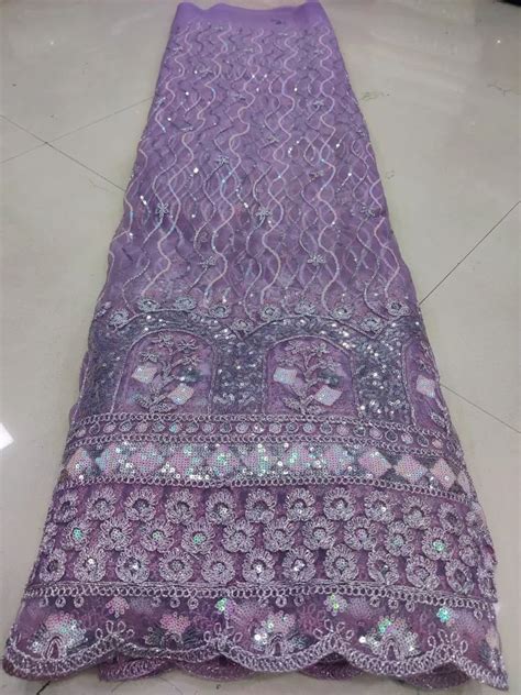 Purple Sequence Embroidered Fabric For Clothing At Rs Meter In Surat