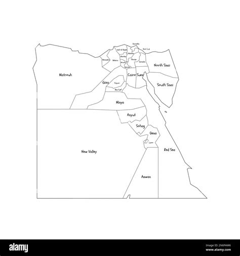 Egypt Political Map Of Administrative Divisions Governorates