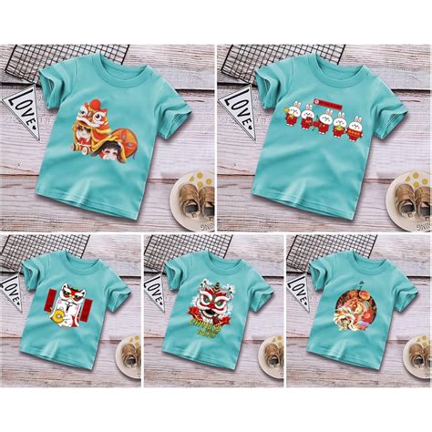 Jual Terbaru Baju Anak Cowo Warna Biru Langit Motif Barongsai Kelinci