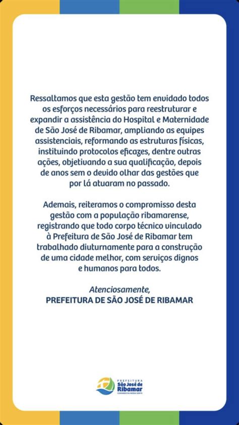 Prefeitura De S O Jos De Ribamar Emite Nota Ap S Caso De Bitos De