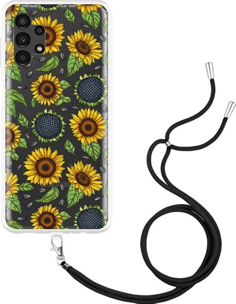 Hoesje Met Koord Geschikt Voor Samsung Galaxy A13 4G Sunflowers Bol