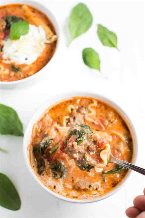 Spinach Lasagna Soup Spoonful Of Flavor