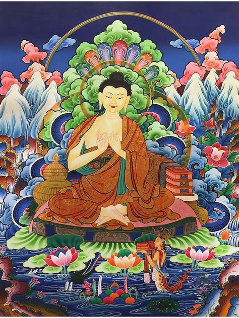 Lord Nagarjuna Buddhist Thangka Painting Poster For Sale By Onodera
