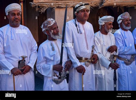 Traditional Omani Sword Khanjar Dance Nizwa Oman Stock Photo Alamy