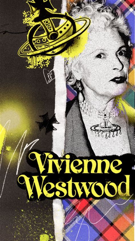 A Poster With The Words Viviene Westwood On It And An Image Of A Woman