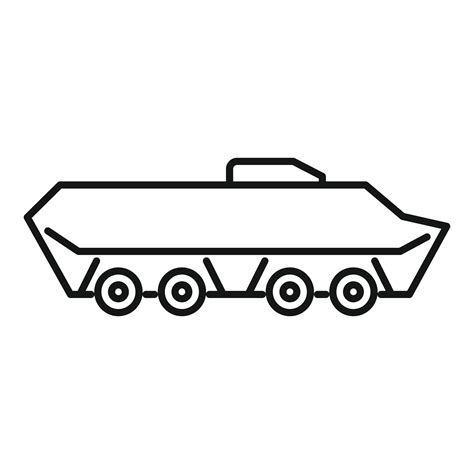 Military tank icon, outline style 14541914 Vector Art at Vecteezy