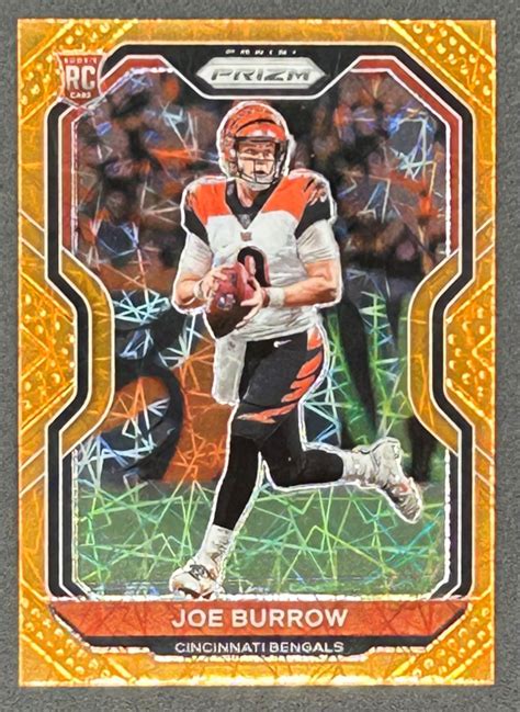 Joe Burrow 2020 Panini Prizm Prizms Orange Lazer 307 RC Pristine Auction