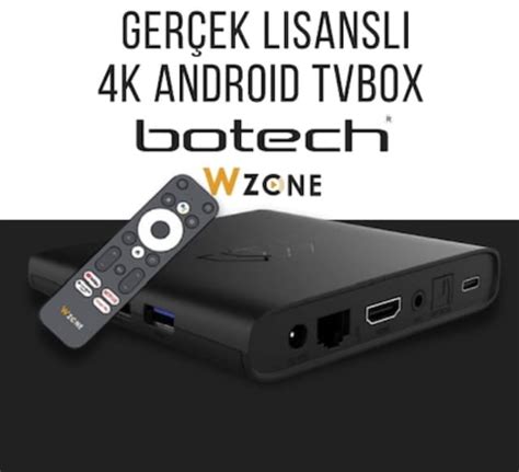 Botech Wzone 4K Android 10 TV Box Uydu Tunerli Kutu