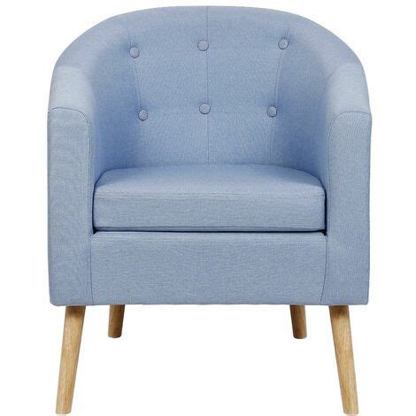 Fauteuil Pieds Bois H V A Massif Tissu Effet Feutrine Bleu