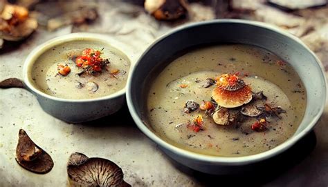 Premium Photo Mushroom Soup Generative Ai