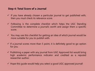 Find The Suitable Journals From UGS Approved Journal List PPT