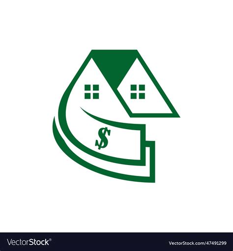 Money Home Logo Design Template House Cash Vector Image