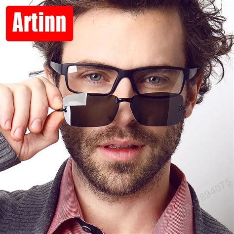 Magnetic Clip On Shade Polarized Sunglasses Optician Prescription Glasses For Men Shortsighted