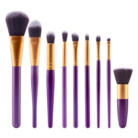 Buy Pro Makeup Pcs Brushes Powder Foundation Blush Purple Gold