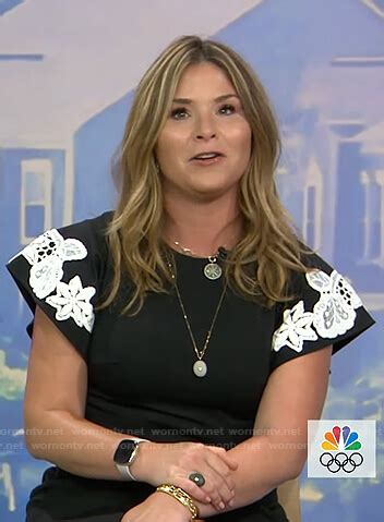 Wornontv Jennas Black Floral Lace Detail Dress On Today Jenna Bush