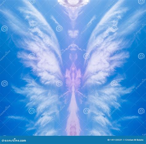 Angel Shape On The White Background Human Feels Happiness Abstract