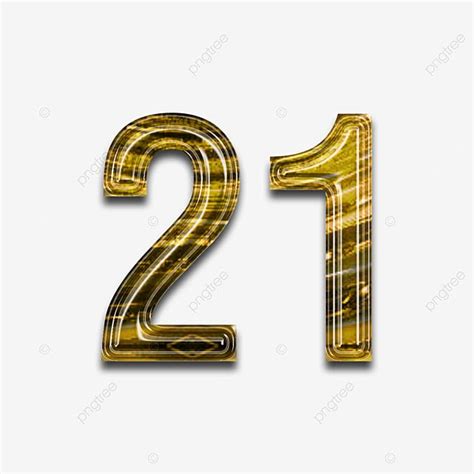 Number 21 Png Image Texture Font Style Golden Type Number 21 Texture
