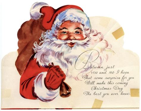 Santa Says Shhh Vintage Christmas Card The Old Design Shop