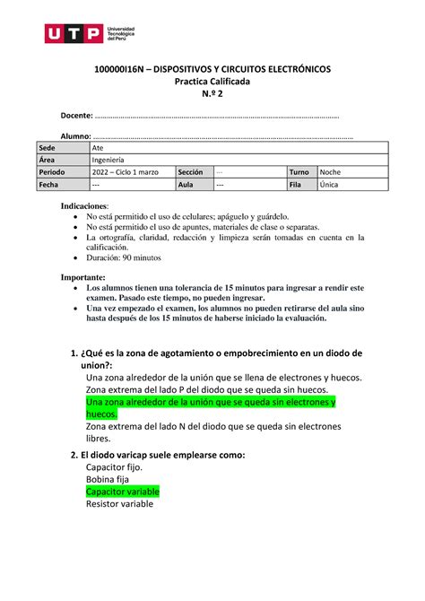 Solucionario Practica Calificada N 2 DCE 100000I16N DISPOSITIVOS Y