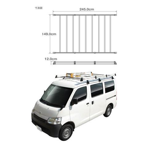 Terzo プロキャリア Pro Carrier レインモール取付タイプ タウンエースバン／ライトエースバン専用 〔ea900tl〕 アルミ製 ルーフキャリア ルーフラック Piaa