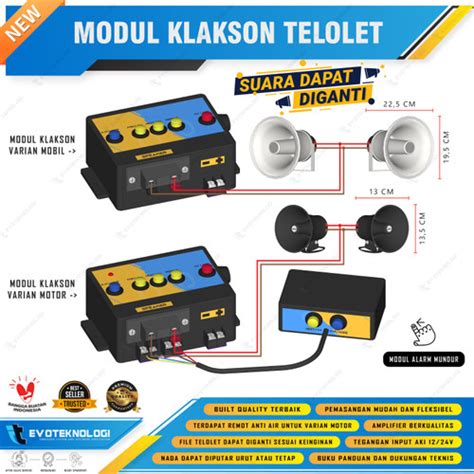 Jual Zhafira Modul Klakson Telolet Basuri Elektrik Alarm Mundur V V