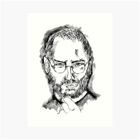 Steve Jobs Black And White Sketch Portrait Steve Jobs Black And