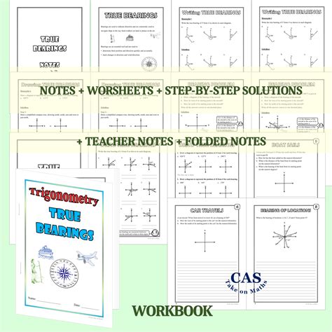 Right Triangle Trigonometry Workbook True Bearings Australian