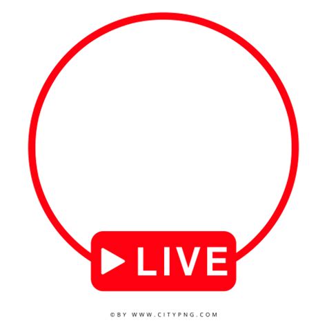 Live Circle Neon Glowing Red Logo Sign PNG Image | Citypng