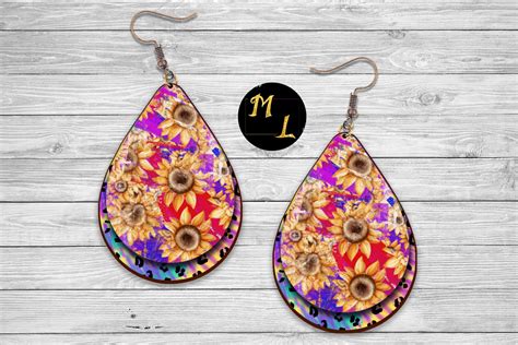 Earrings Sublimation Design Graphic By Daryaboska Creative Fabrica