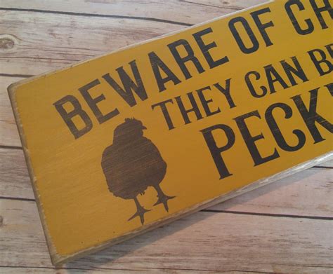 Beware Of Chickens Sign Funny Chicken Coop Sign Chicken Etsy