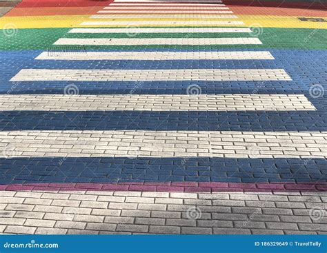 Gay Pride Pedestrian Crossing In Assen Stock Image Image Of Netherlands City