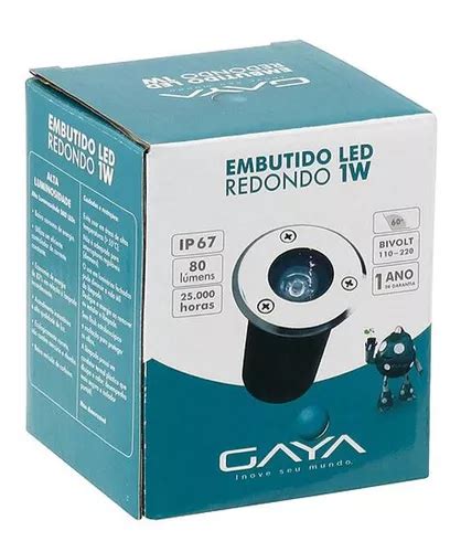 Led Embutido Solo Redondo L Mens W Branco Frio Gaya