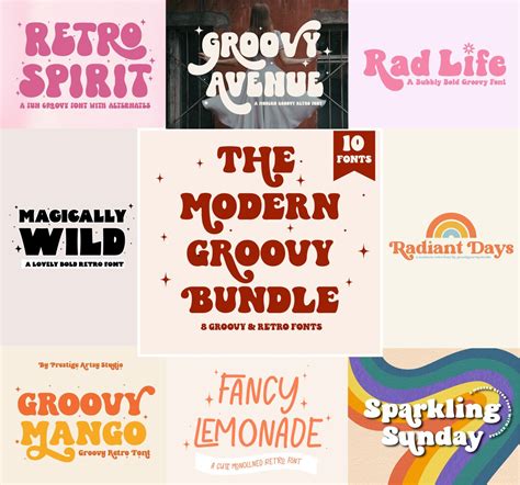 Modern Retro Font Bundle Font Bundle Cricut Font Font Bundle For