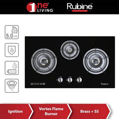 Rubine Gas Hob Rgh Vista3b Bl Vista3b Shopee Malaysia