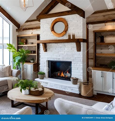 12 A Cozy Cottage Inspired Living Room With A Mix Of White And Wooden