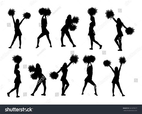 Cheerleading Jump Silhouette Images Stock Photos Vectors