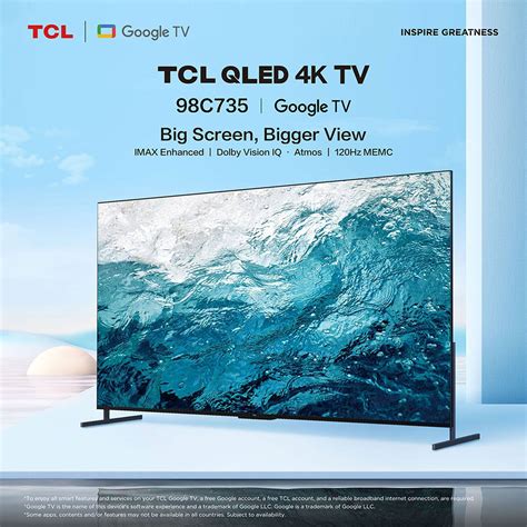 Ripley TELEVISOR SMART TV TCL 4K ACTIVE HDR 98 98C735