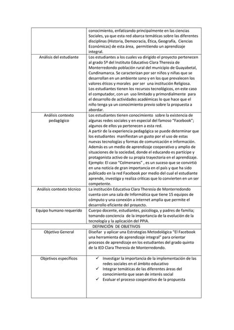 Proyecto Pedagògico Integrador De Areas Pdf