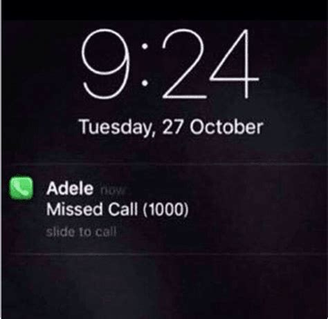 missed call ~ Adele Meme