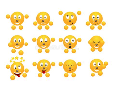 Insieme Dei Emoticons Illustrazione Vettoriale Illustrazione Di Testa