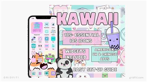 25 Cute Kawaii App Icon Packs For IOS 17 IPhone IPad Gridfiti